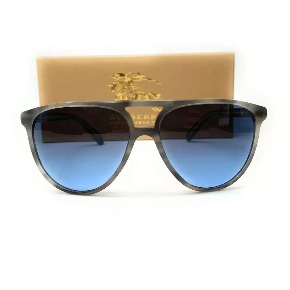 Burberry Men's Striped Grey and Blue Sunglasses!
